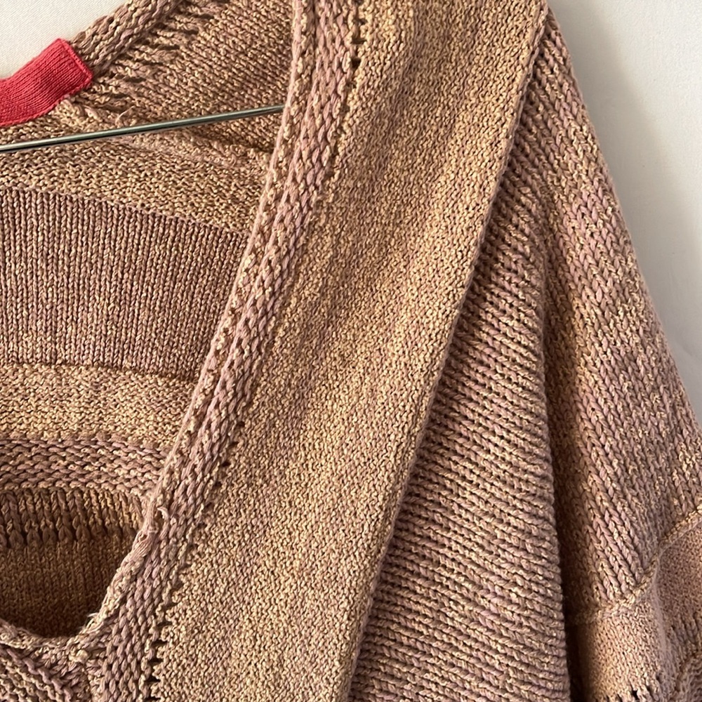 Free people cropped knit sweater mauve and purple size xsmall v neck - Picture 3 of 7